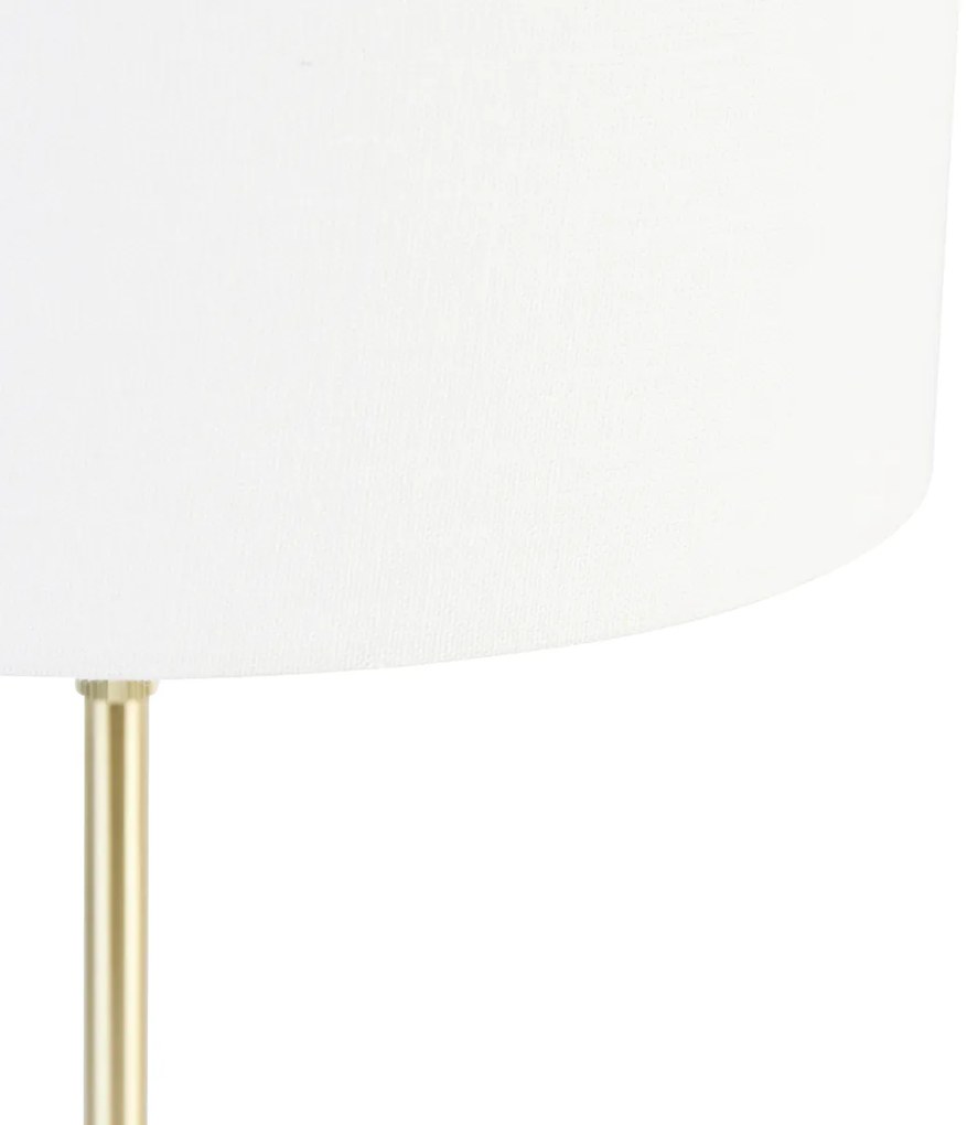 Stolná lampa zlatá nastaviteľná s tienidlom bielym 35 cm - Parte