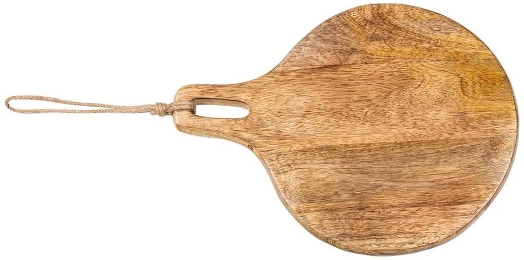 Guľatá kuchynská doštička z mangového dreva Monia - 22*2*30 cm
