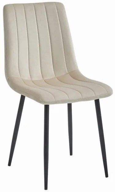 Set štyroch jedálenských stoličiek LAVA zamatové béžové (4 ks)