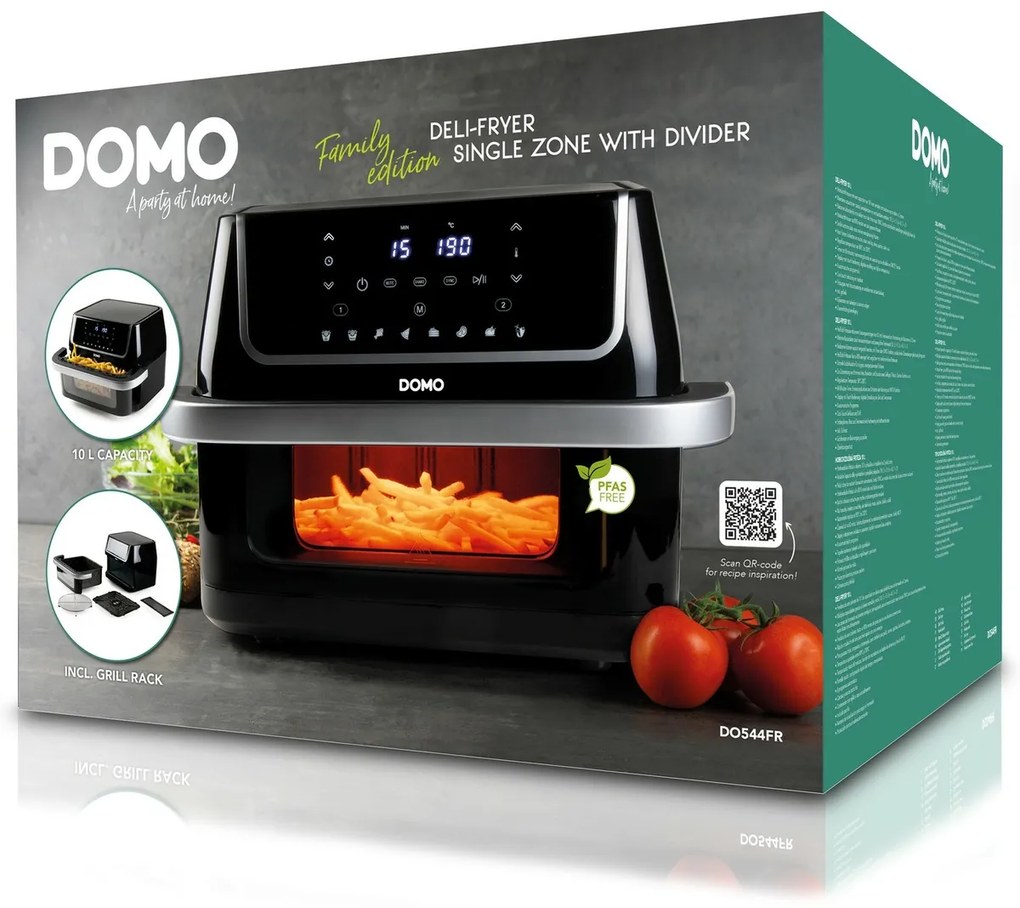 DOMO DO544FR teplovzdušná rodinná fritéza s priezorom, 10 l