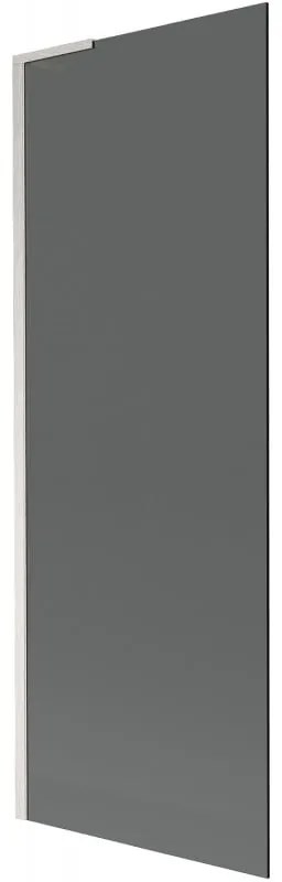 Mexen Next L, 1-krídlová vaňová zástena 70 x 150 cm, 6mm šedé sklo, 6mm číre sklo, profil brúsená oceľ, 895-070-000-03-40-97