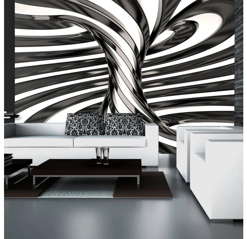 Tapeta na stenu Black and white swirl