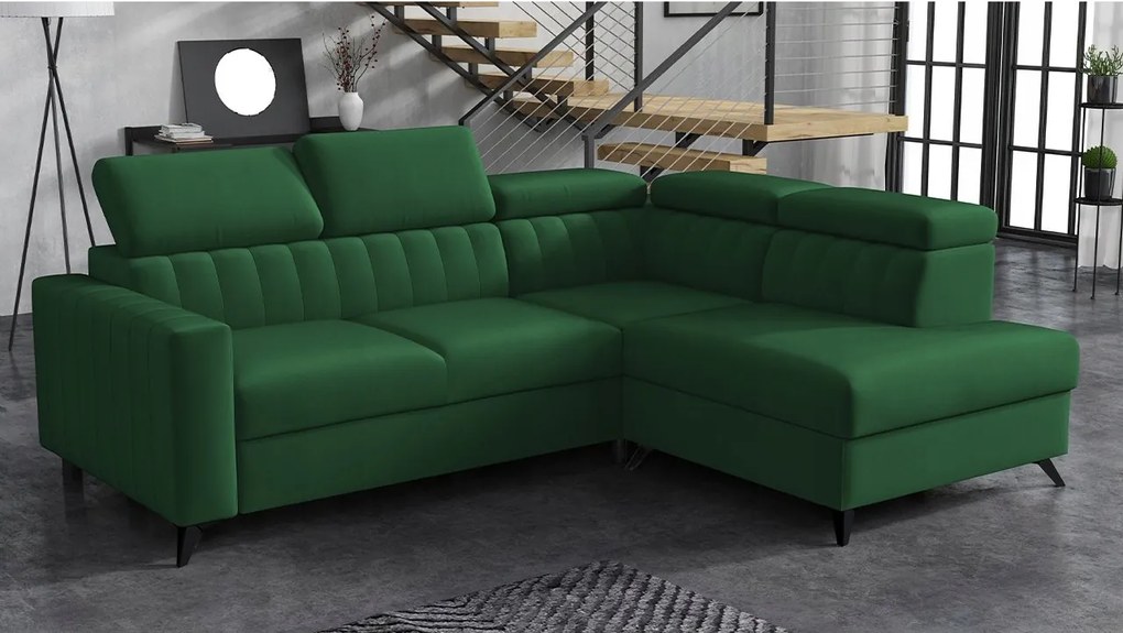 Rohová sedačka Laviosuna 2RRLXP (zelená) (s úl. priestorom) (p)