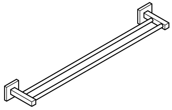 GROHE 411042430 - Dvojramenný držiak na uteráky START CUBE 654 mm čierny