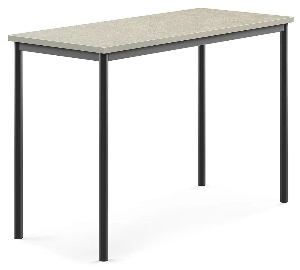Stôl SONITUS, 1400x600x900 mm, linoleum - svetlošedá, antracit