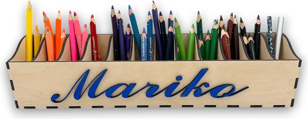 usporadejto.cz Pastelkovník XL VASKY, 44 x 8 x 10 cm, s označením farieb + meno na želanie