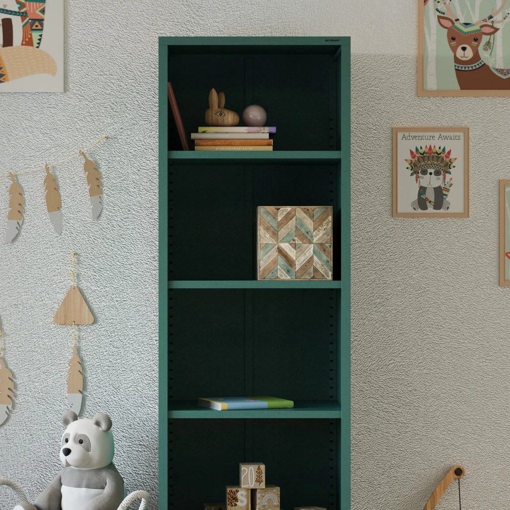 Knižnica do obývačky MARIO, 500 x 1800 x 350 mm, Modern: morská farba