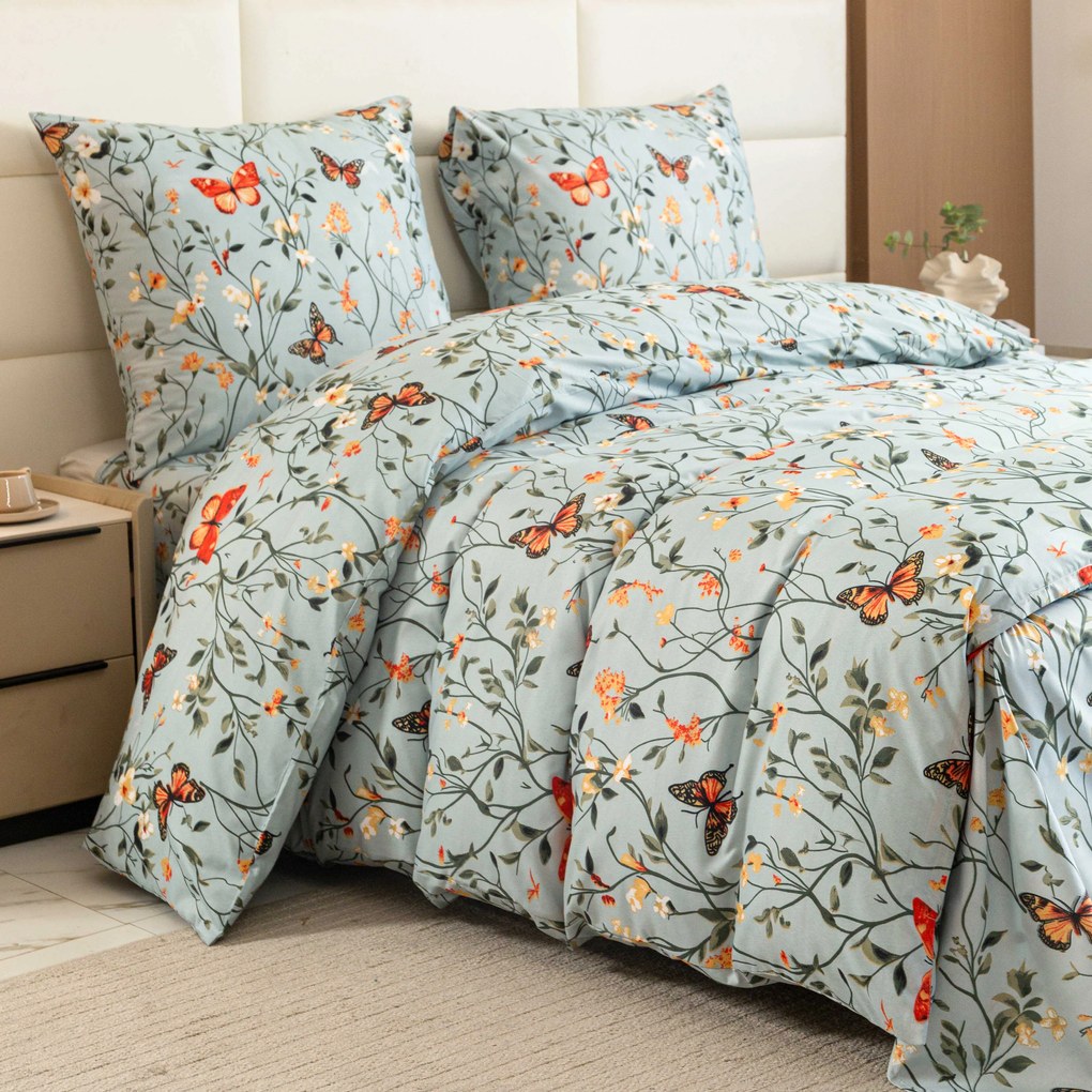 Obliečky z mikrovlákna MONARCH WINGS svetlomodré Rozmer obliečky: 70 x 90 cm | 140 x 220 cm