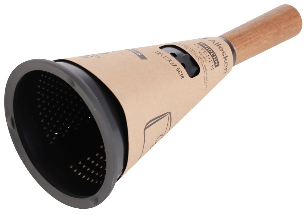 Kuchyňské ocelové struhadlo MODERN KITCHEN 12x12x27,5 cm hnědé/černé