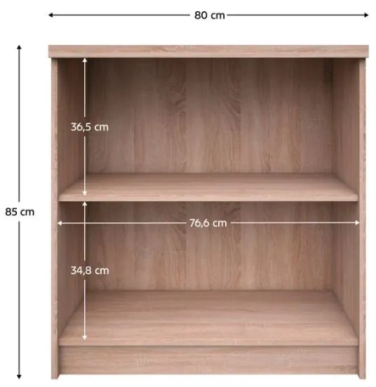 Kondela Regál otvorený nízky 80, dub sonoma, TOPTY TYP 28
