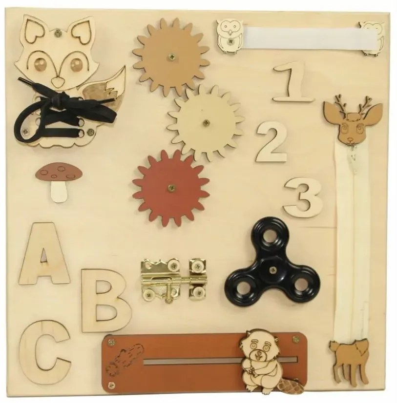 Interaktívna detská tabuľa JESENNÉ LES - 30x30 cm - prírodná