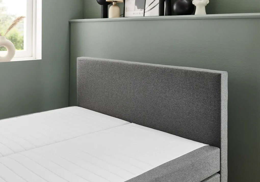 Posteľ boxspring Aston 180x200 cm, stredne šedá látka