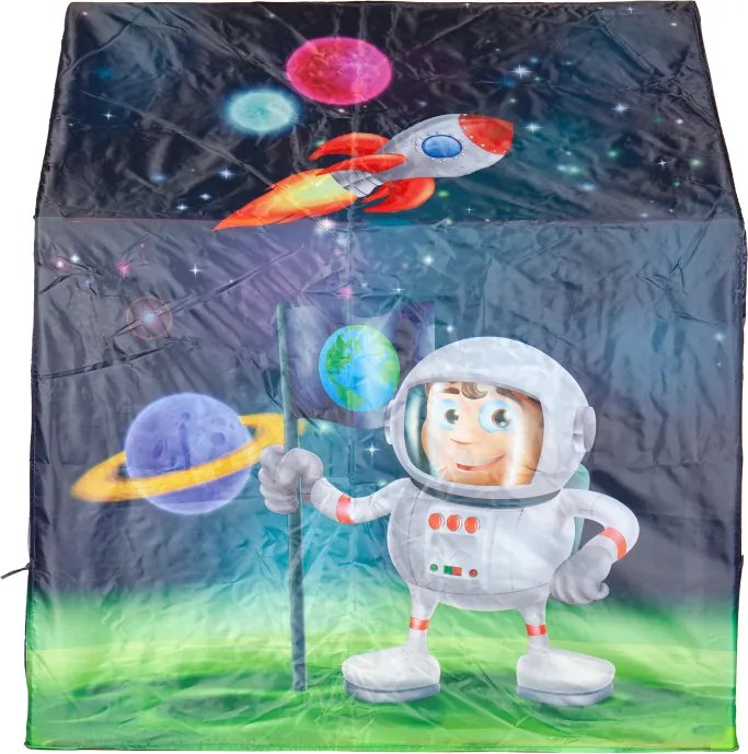 Detský hrací stan IPLAY – domček s vesmírnym motívom, farebný (95×72×102 cm)