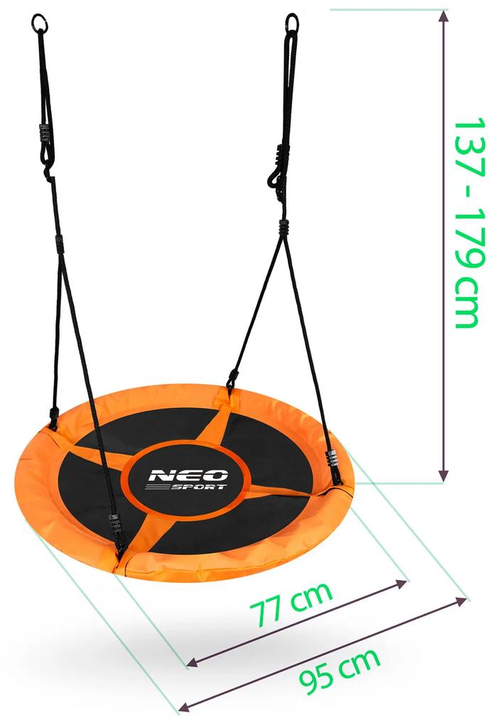 Neo-Sport Swingo XXL oranžová 95 cm hojdačka bocianie hniezdo