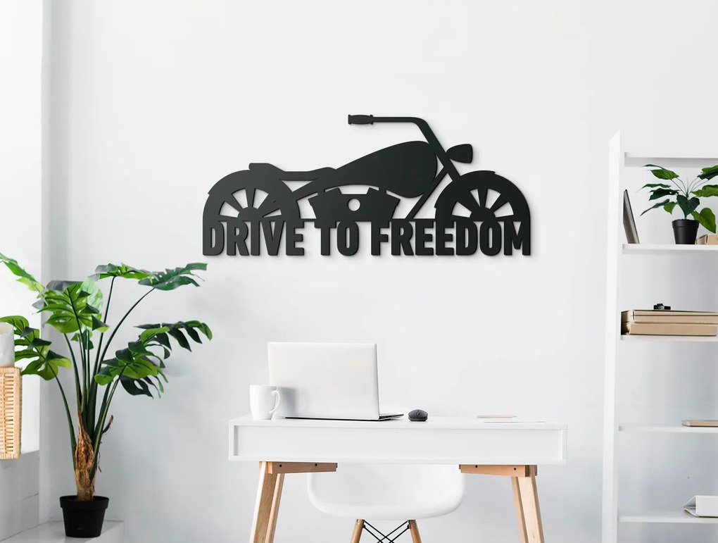 drevko Obraz Harley - Drive to freedom Rozmer obrazu: 28 x 65 cm, Farba dekorácie: Čierna
