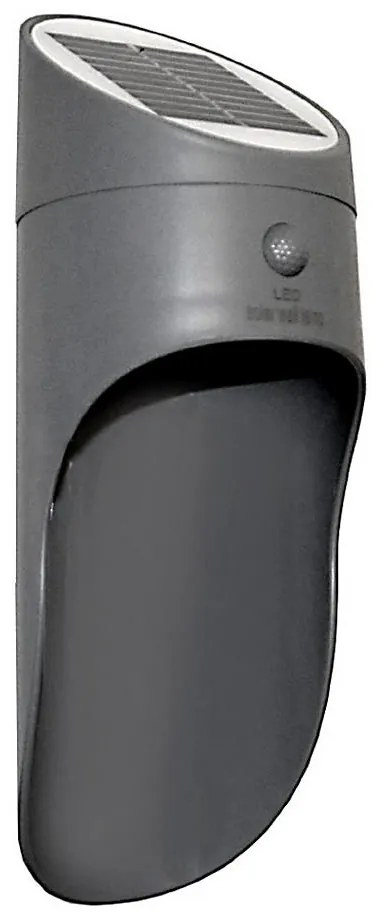LED Solárne nástenné svietidlo so senzorom PALESA LED/1W/3,7V IP65 1800 mAh šedá