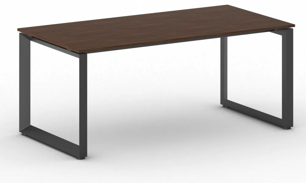Kancelársky stôl PRIMO INSPIRE, 180x90 cm, čierna podnož, orech