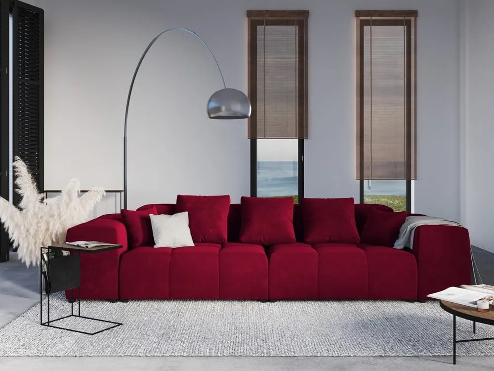 Červený zamatový modul pohovky Rome Velvet - Cosmopolitan Design
