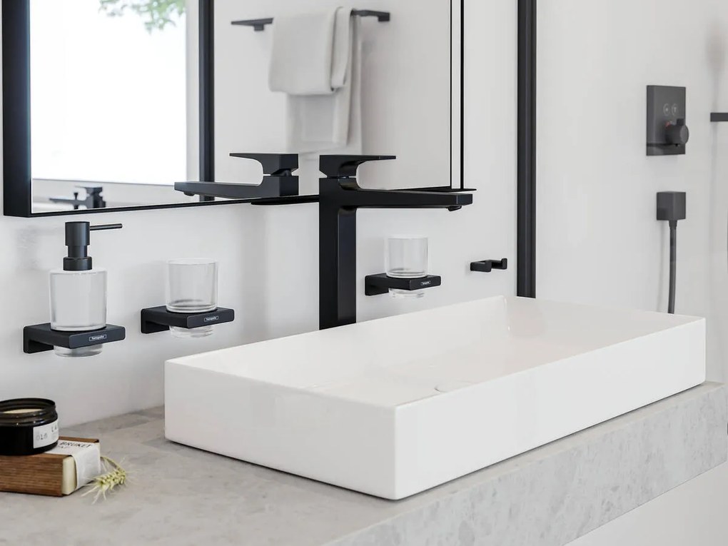 Hansgrohe AddStoris, dvojitý háčik, matná čierna, HAN-41755670