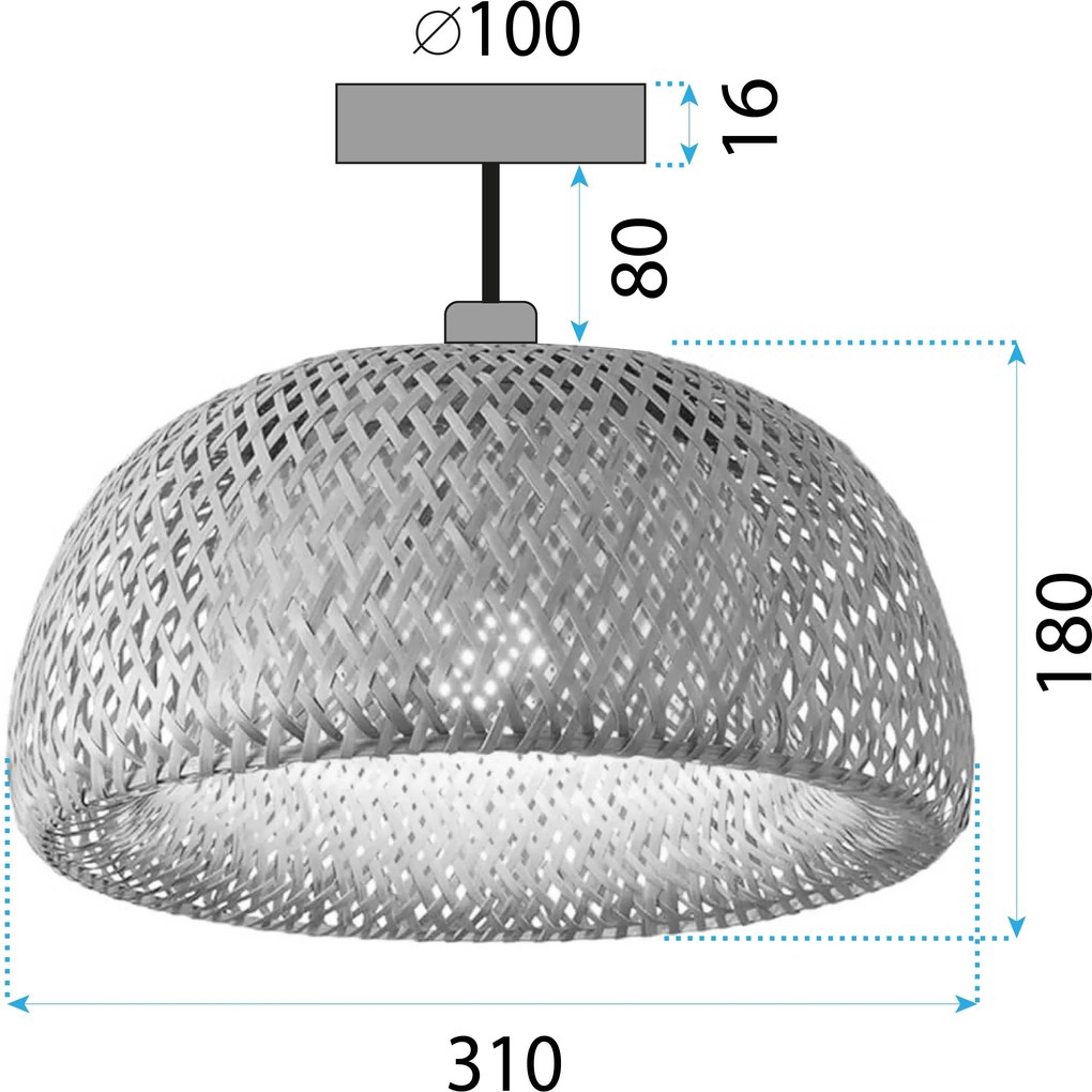 Toolight Toolight, stropné svietidlo 1xE27 APP1577-5C, prírodná hnedá, OSW-03618