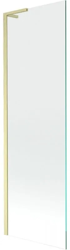 Mexen Next L, 1-krídlová vaňová zástena 60 x 150 cm, 6mm číre sklo, zlatý matný profil, 895-060-000-03-00-55