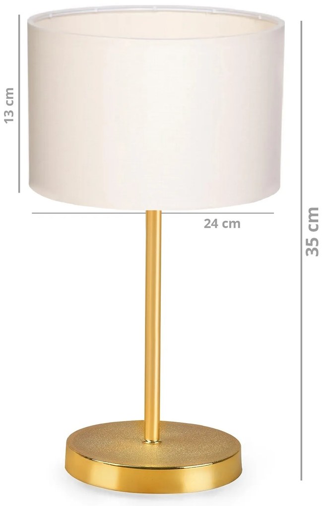 Sada 2 ks stolních lamp Tablo krémová/zlatá