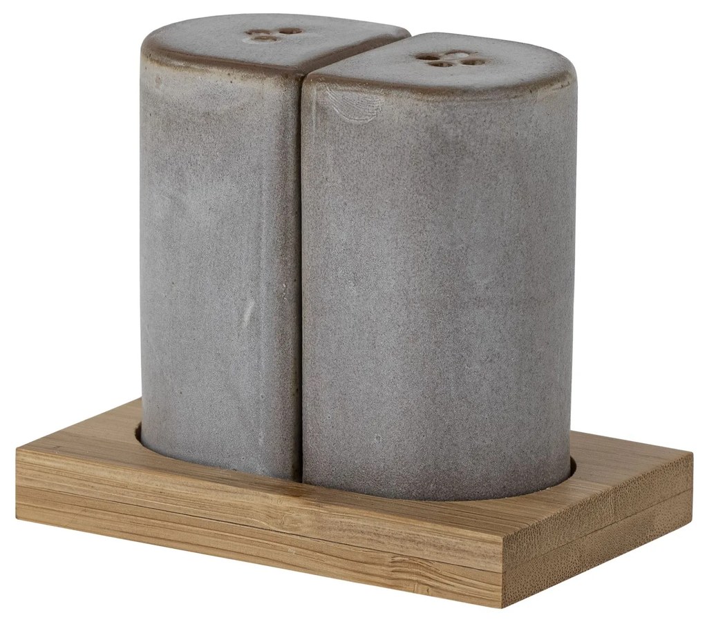 Bloomingville Keramická soľnička a korenička Josefine Bamboo