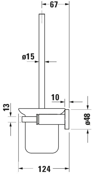 Duravit 99271000 - Nástenná WC kefa D-CODE lesklý chróm