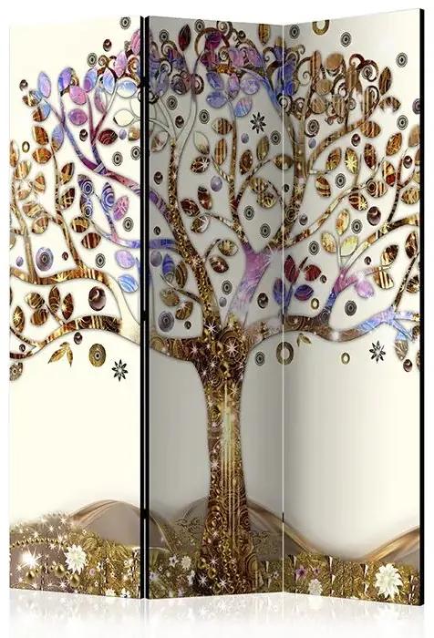 Paraván - Golden Tree [Room Dividers] Veľkosť: 135x172, Verzia: Akustický