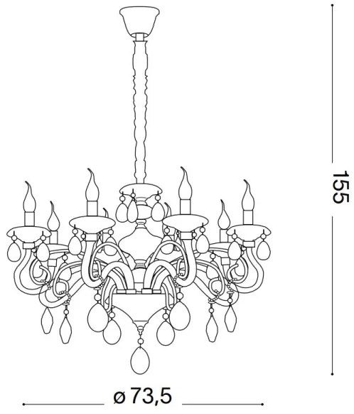 Ideal Lux - Krištáľový luster na reťazi NEGRESCO 8xE14/28W/230V pr. 73,5 cm číra