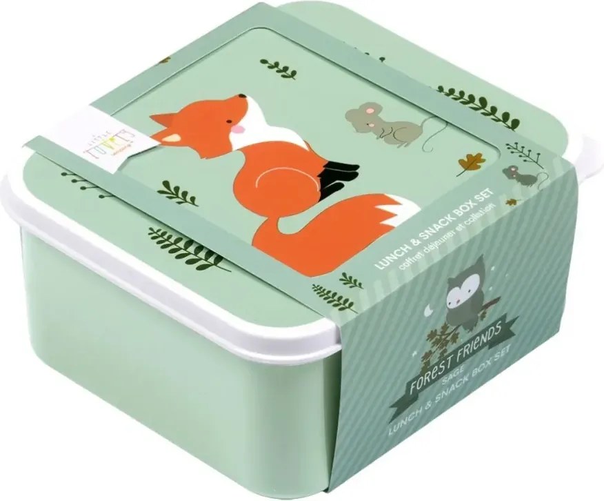 Sada 4 škatuliek na obed a desiatu lesní priatelia