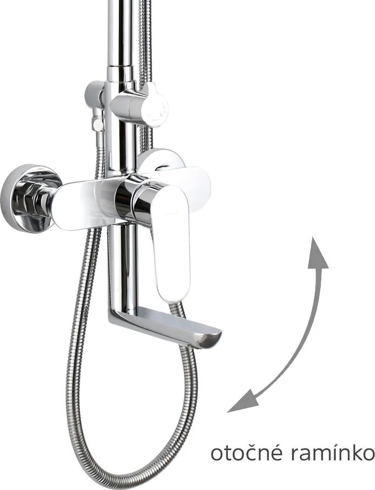 Mereo Mereo, Vaňová batéria s hlavovou hranatou sprchou, sivá, MER-CBE60101SBE