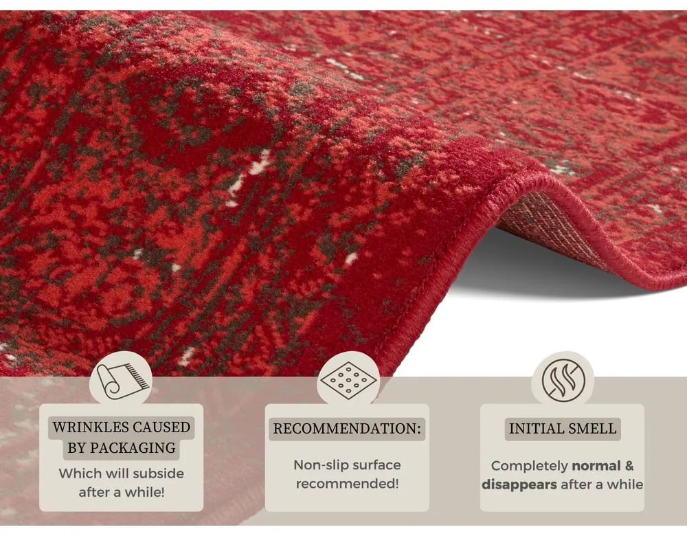 Červený koberec Hanse Home Celebration Plume, 80 x 150 cm