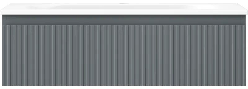 Mexen Rivel, kúpeľňová skrinka 80 cm s umývadlom Vela, 1 zásuvka, drážkovaná, grafitová matná/biela matná, 91A20-08023-1-BF66-W23M01