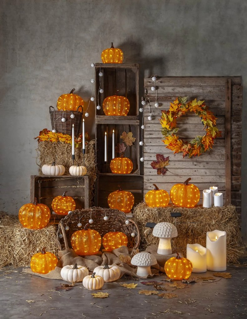 STAR TRADING Vonkajšie LED osvetlenie Harvy Pumpkin 28 cm