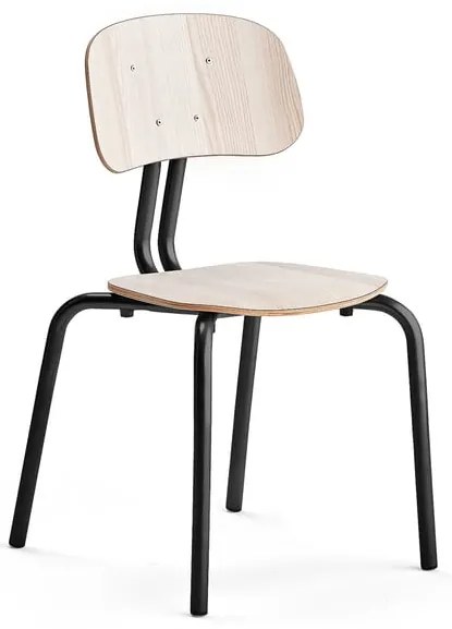 Školská stolička YNGVE, 4 nohy, výška 460 mm, antracit/jaseň