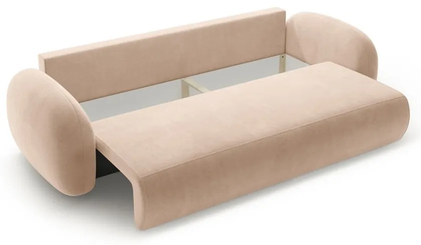 Béžová zamatová rozkladacia/s úložným priestorom pohovka 262 cm Tonale – Cosmopolitan Design