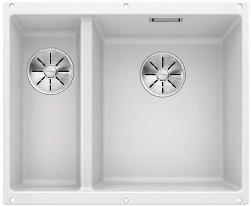 Blanco Subline 340/160-U, silgranitový drez pod pracovnú dosku 555x460x190 mm, drez vpravo, 1,5-komorový, biela, BLA-523562