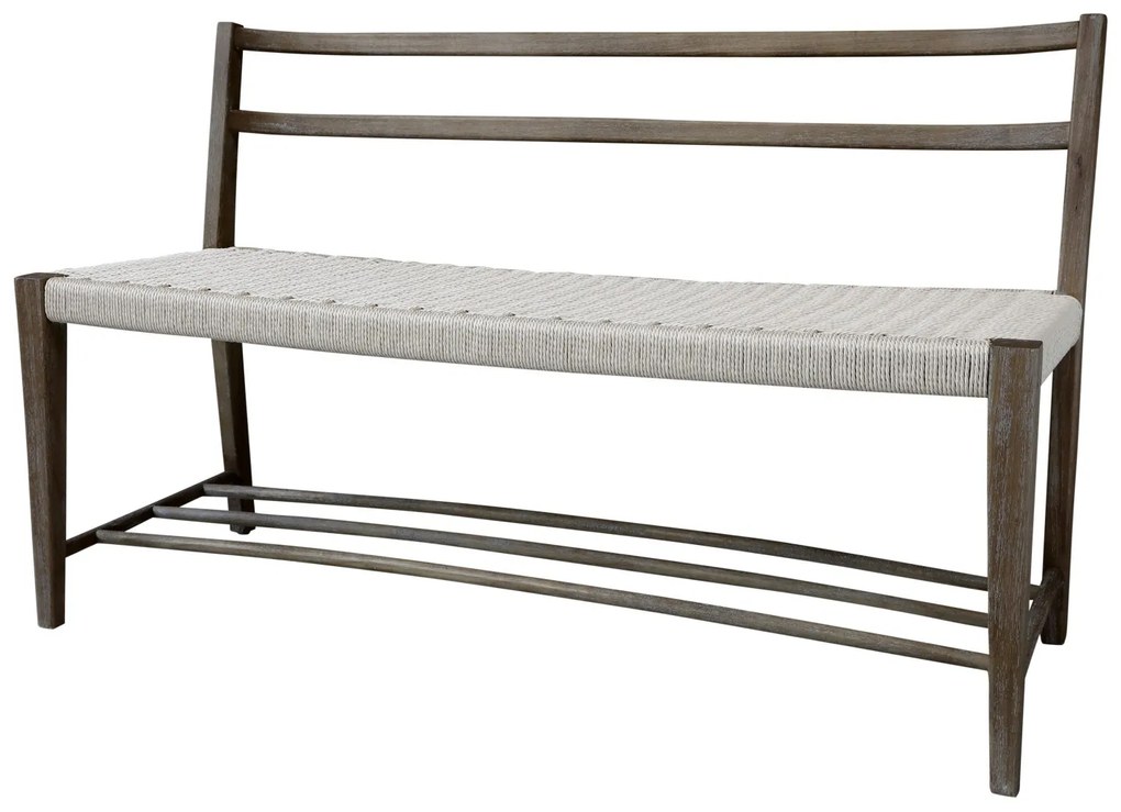 Prírodná drevená lavica s výpletom Limoges Bench - 120*47*77cm