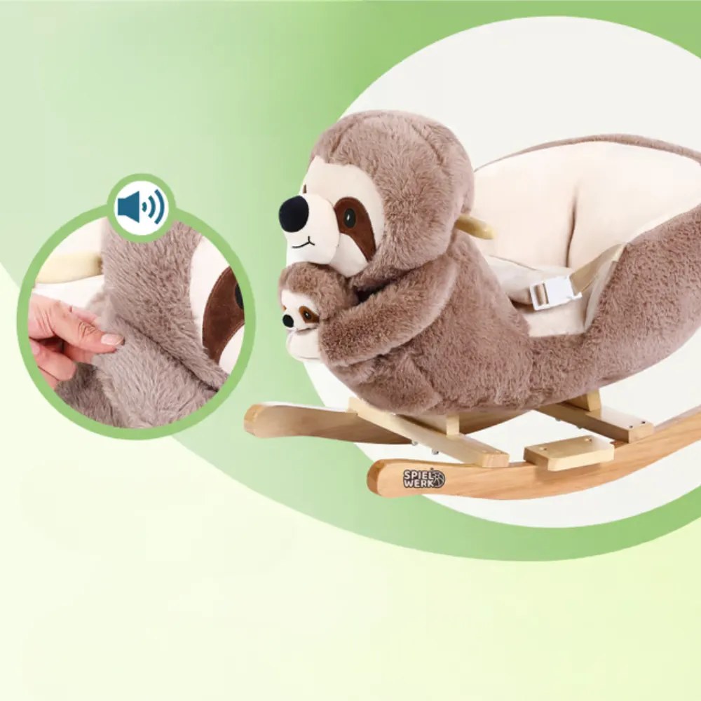 Spielwerk Hojdací leňochod s bezpečnostným pásom, hnedá