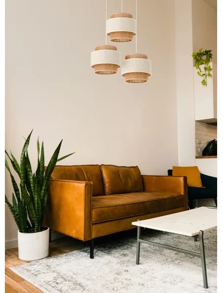 Luster na lanku BOHO 3xE27/60W/230V krémová/juta