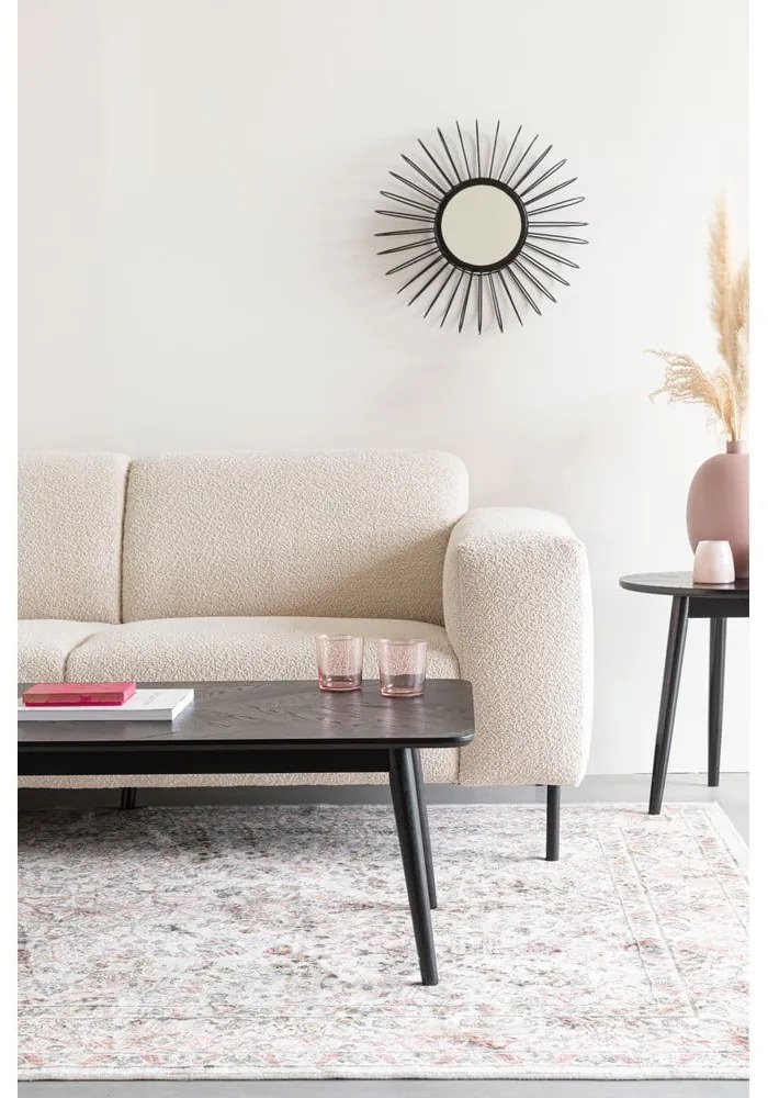 Čierny konferenčný stolík s doskou v dubovom dekore 60x120 cm Fabio – White Label