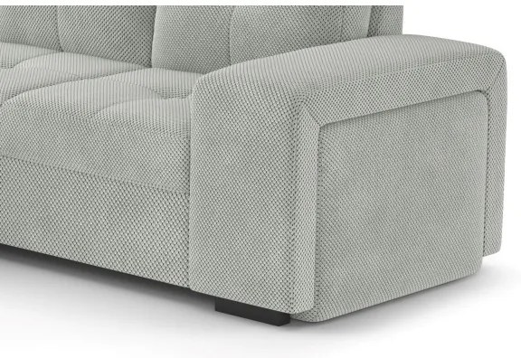 Rozkladacia sedačka s úložným priestorom a taburetom PALERMO, svetlosivá, ľavé prevedenie