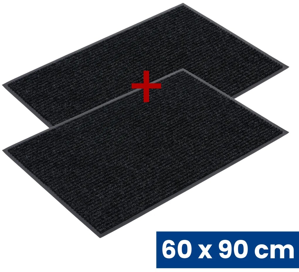 Odolná vstupná kobercová rohož s PVC 1+1 ZADARMO, 60 x 90 mm, čierna