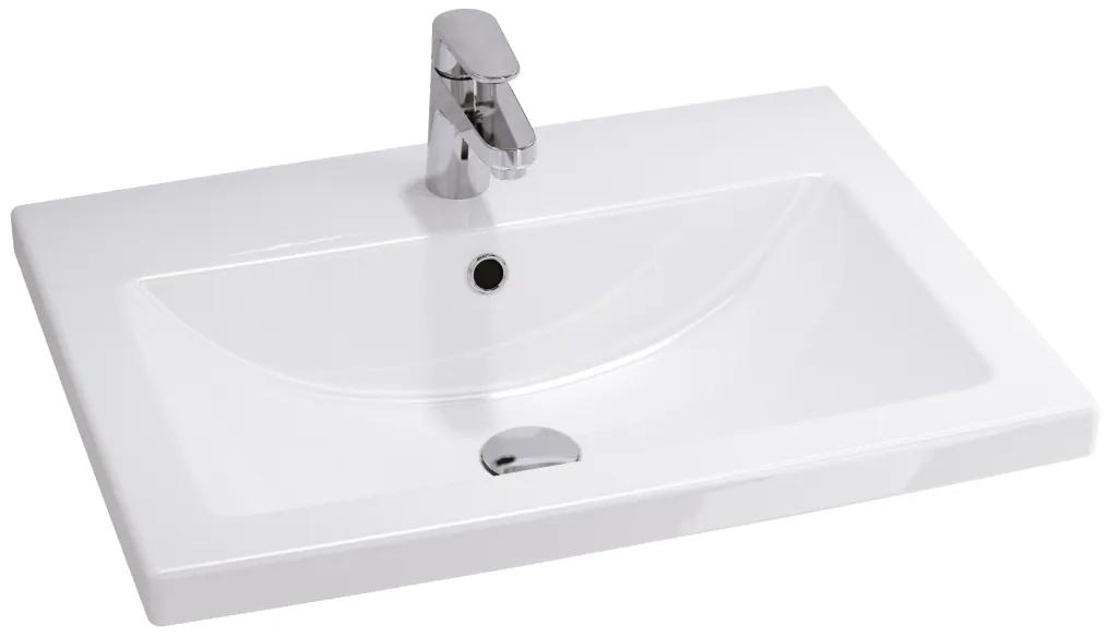 Cersanit Como umývadlo 60x45 cm obdĺžnik umývadlo na nábytok biela K32-003-BOX