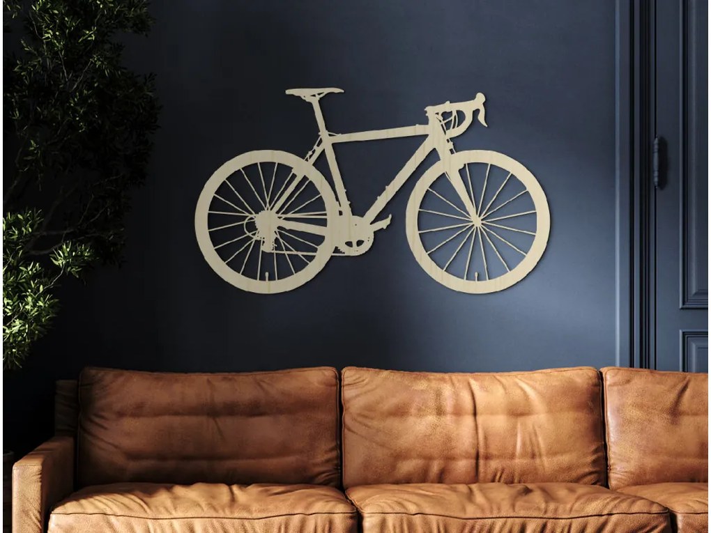 drevko Drevená nálepka na stenu Bicykel Rozmer obrazu: 26 x 44,5 cm, Farba dekorácie: Čierna