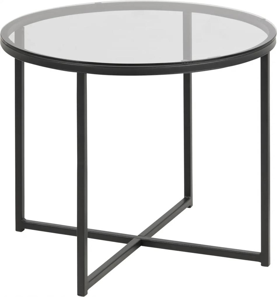 Bighome - Príručný stolík CROSS 55 cm, čierna