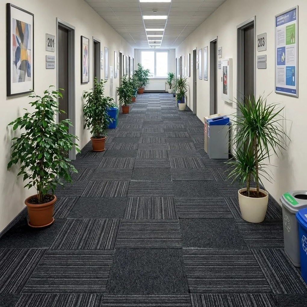 Vopi, Kobercový štvorec Vienna dark grey 7278 50 x 50 cm, chodba / predsieň