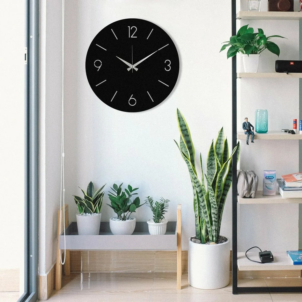 Nástenné hodiny Trevwela, Black, 48 x 48 cm cm