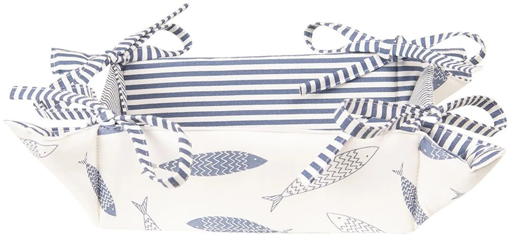 63/5000 Bavlnený obojstranný košík na pečivo Nautical Fish - 35 * 35 * 8 cm